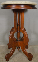 SOLD Antique Victorian Oval Marble Top Stand / Bedside Table