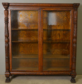 SOLD Antique Oak Acanthus Claw Foot Bookcase
