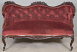 SOLD Antique Victorian Mahogany Carved Loveseat