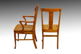 SOLD Set of Seven Tiger Sawn Oak Dining Chairs
