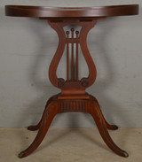 SOLD Antique Pair of Mahogany Lyre Base End Tables