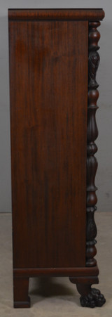 SOLD Antique Mahogany Acanthus Carved Claw Foot Bookcase