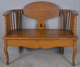 SOLD Antique Victorian Oak Hall Bench