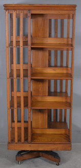 SOLD Antique Victorian Extra Tall Revolving Bookcase – Oak