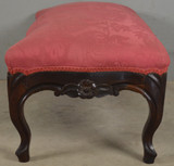 SOLD Antique Victorian Walnut Window Bench Red Seat