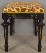 SOLD Antique Victorian Ebonized Incise Carved Bench