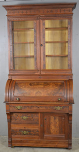 SOLD Antique Victorian Walnut Cylinder Secretary Desk