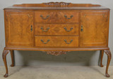 SOLD Antique Burl Walnut Chippendale Carved Sideboard