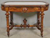 SOLD Antique Victorian Burl Walnut Marble Center Table – Gorgeous