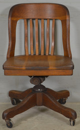 SOLD Antique Victorian Oak Swivel Tilt Office Chair