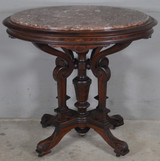 SOLD Antique Victorian Outstanding Oval Marble Top Parlor Table