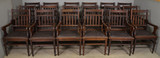 SOLD Antique Set of 18 Victorian Walnut Armchairs, Large and Rare, 1880s