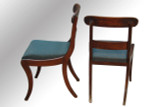 SOLD Antique Set of Eight Flame Mahogany Empire Dining Chairs