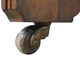 SOLD Antique Stick and Ball Carved Gallery Curio Cabinet - Bevel Mirror, Barley Twist