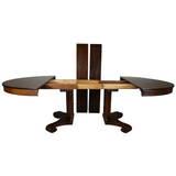 SOLD Antique Round Mahogany Empire Dining Table – 54” Split Base