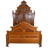 SOLD Antique Victorian Burl Walnut Three Piece Marble Top Bedroom Set