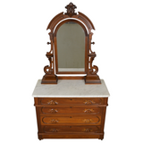 SOLD Antique Victorian Marble Top Dresser with Mirror