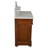 SOLD Antique Victorian Carved Marble Top Commode