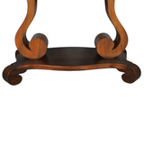 SOLD Antique Mahogany Oval Library Table – Empire Style with Jelly Roll Feet