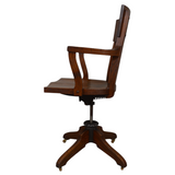 Tiger Oak Swivel Tilt Office Chair – Lawyer’s, Banker’s Adjustable Chair #22454