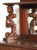 Antique Mahogany Carved Sideboard Buffet – Horner, Full Mirror Back #22459