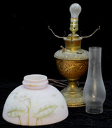 SOLD Brass Embossed Victorian Rayo Aladdin Lamp