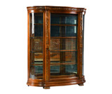 Antique Mahogany Serpentine China Cabinet – Horner Style, 1890s #22462