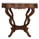 Victorian Mahogany Marble Top Parlor Stand , 1880s #22514
