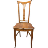 Victorian Petite Oak Ladies Desk Chair – Shield Back, Saddle Seat #22524