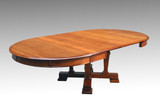 SOLD Antique Round Oak Table by Horner w/4 Leaves