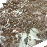 Victorian Walnut Turtle Top Lamp Table – Rose Marble with Burl Accents #22534