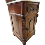 Victorian Marble Top Half Commode – Walnut with Backsplash - 1880s #22550