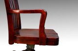SOLD Antique Mahogany Bankers Lawyers Swivel Office Chair