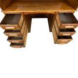 Antique 60” Quarter Sawn Oak Roll Top Desk Victorian Tambour Office Desk #22370
