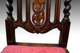 SOLD Antique Set of 6 Heavily Carved Oak Dining Chairs