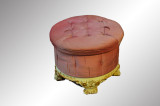 SOLD French Carved Decorated Ottoman Foot Stool Hassock