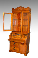 SOLD Oak Cylinder Secretary Desk