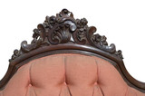 SOLD Victorian Civil War Hand Carved Rosewood Sofa