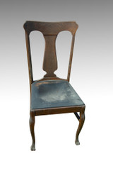 SOLD Set of 6 Tiger Sawn Oak Claw Foot Dining Chairs