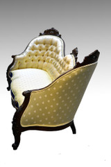 SOLD Antique Victorian Civil War Era Carved Walnut Sofa