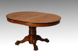 SOLD Antique Victorian Round Oak Claw Foot Dining Table