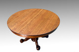 SOLD Antique Victorian Oak Ball and Claw 54” Dining table w/ 2 Leaves