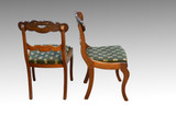SOLD Antique Set of 5 Flame Mahogany Period Empire Dining Chairs