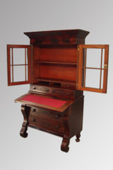 SOLD Antique Period Empire Flame Mahogany Secretary Desk