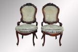 SOLD Antique Pair of Rosewood Carved Parlor Chairs