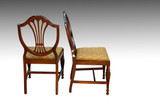 SOLD  Vintage Set of 5 Five Sheraton Formal Mahogany Dining Room Kitchen Chairs