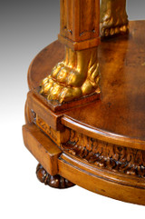 SOLD Vintage Carved Walnut Lion Head Claw Foot Pedestal Plant Stand