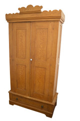 SOLD Country Pine Paint Decorated Two Door Wardrobe SOLD Country Pine Paint Decorated Two Door Wardrobe