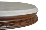 SOLD Antique Victorian Oval Carved Marble Top Table