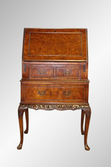 SOLD Antique Burl Walnut Petite Slant Top Ladies Desk